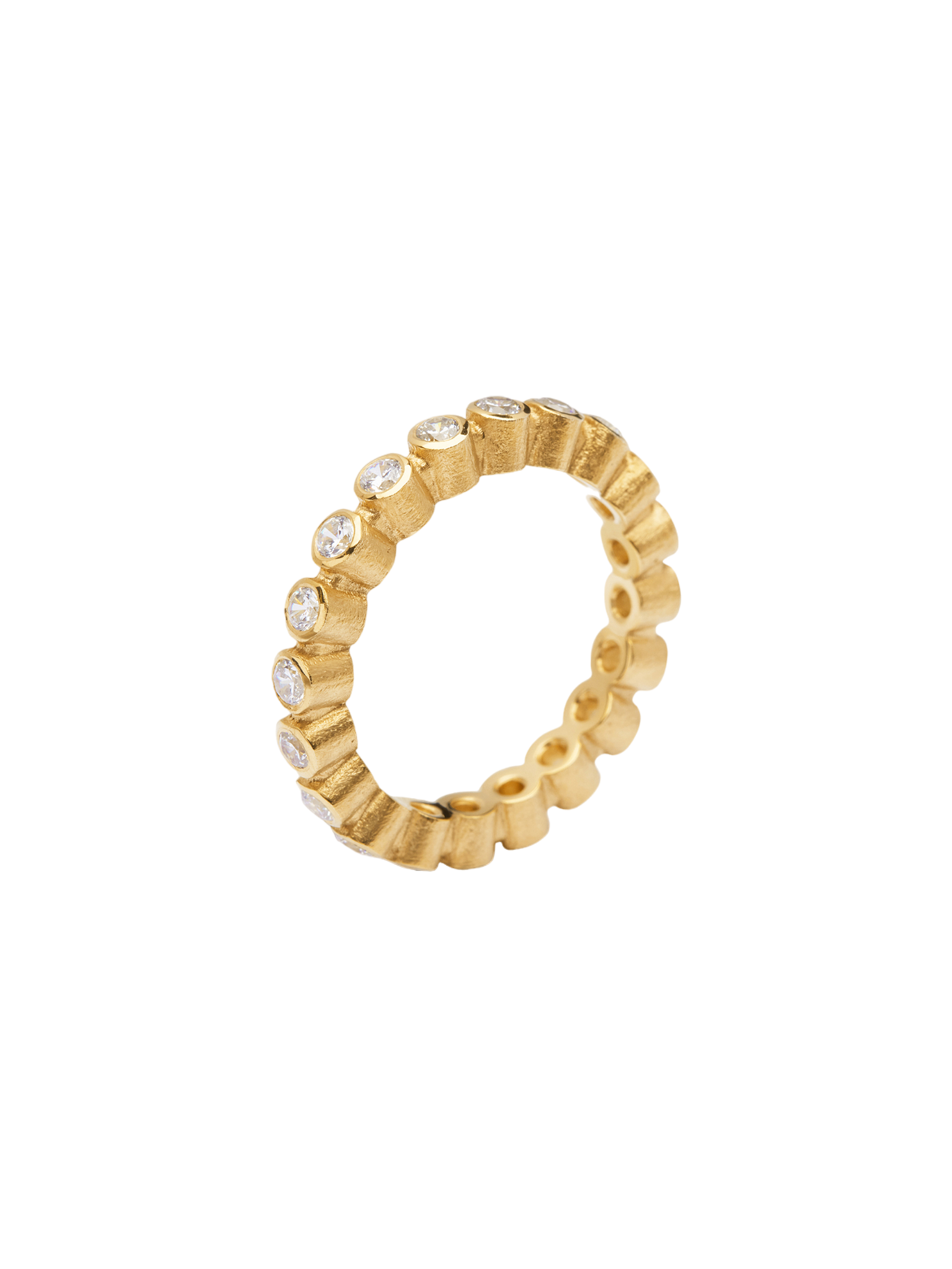 Ringo full eternity ring in 18k yellow gold with 0,80ct diamonds